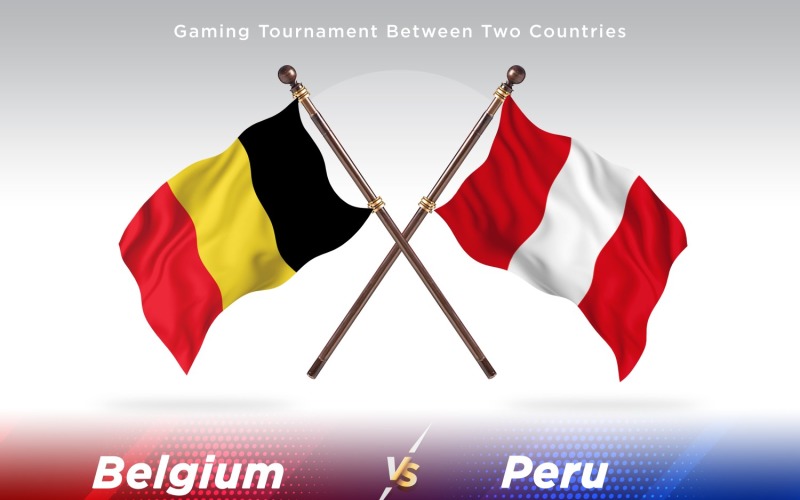 Belgium versus Peru Two Flags Illustration