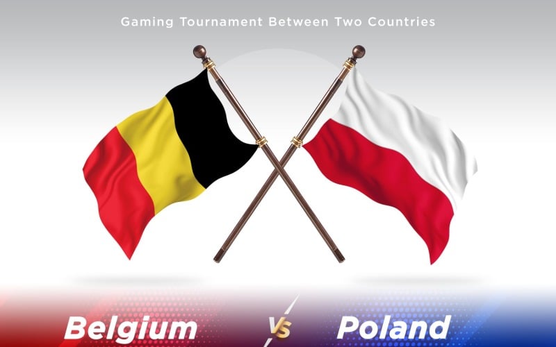 Belgium versus Poland Two Flags Illustration