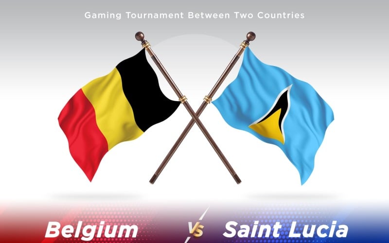 Belgium versus saint Lucia Two Flags Illustration