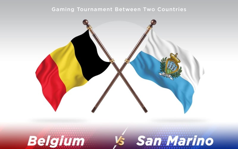 Belgium versus san Marino Two Flags Illustration