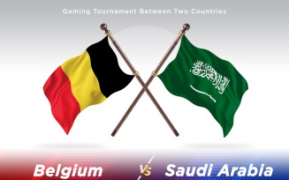 Belgium versus Saudi Arabia Two Flags