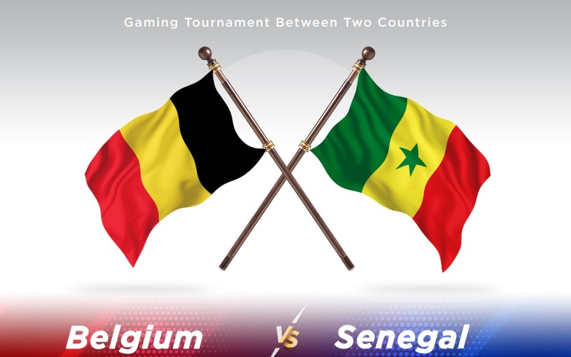 Belgium versus Senegal Two Flags Illustration