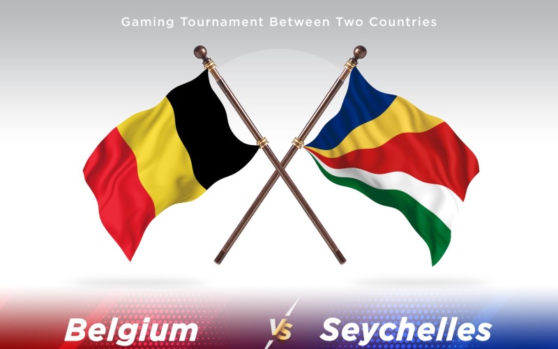 Belgium versus Seychelles Two Flags Illustration