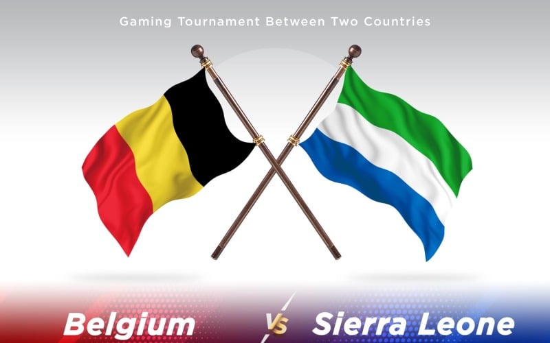 Belgium versus sierra Leone Two Flags Illustration