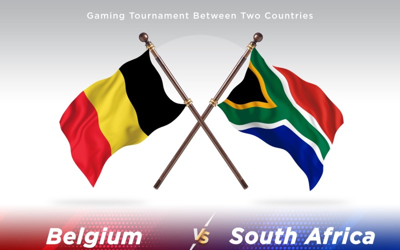 Belgium versus south Africa Two Flags Illustration