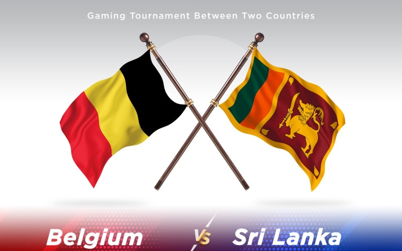 Belgium versus Sri Lanka Two Flags Illustration