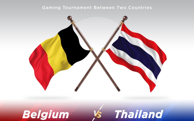 Belgium versus Thailand Two Flags Illustration