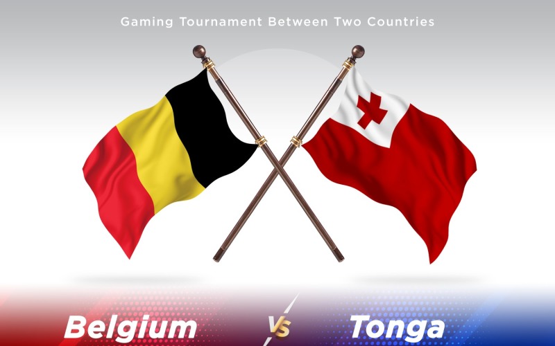 Belgium versus Thailand Two Flags Illustration