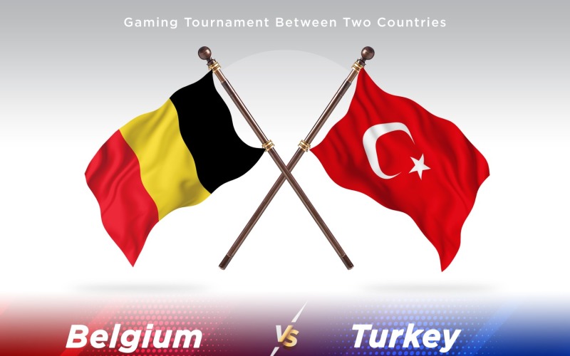 Belgium versus turkey Two Flags Illustration