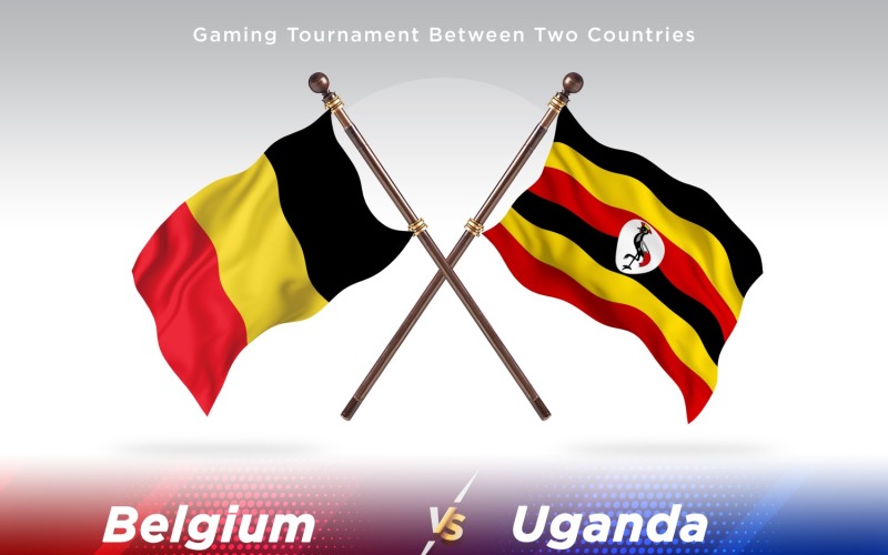 Belgium versus Uganda Two Flags Illustration