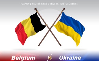 Belgium versus Ukraine Two Flags