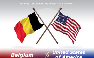 Belgium versus united states of America Two Flags