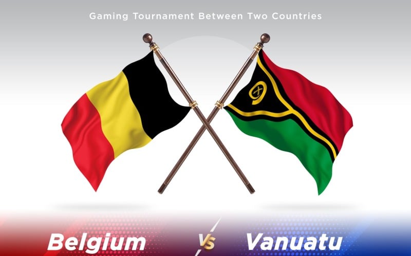 Belgium versus Vanuatu Two Flags Illustration