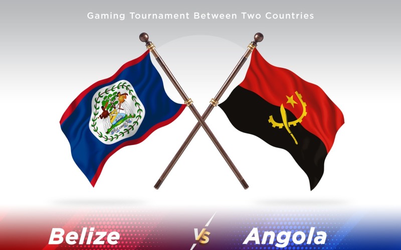 Belize versus Angola Two Flags Illustration