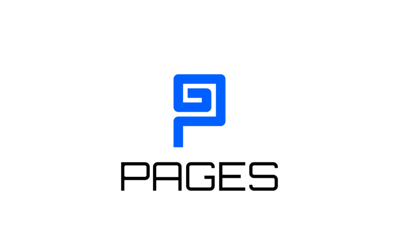Monogram P G Tech Blue Logo Logo Template