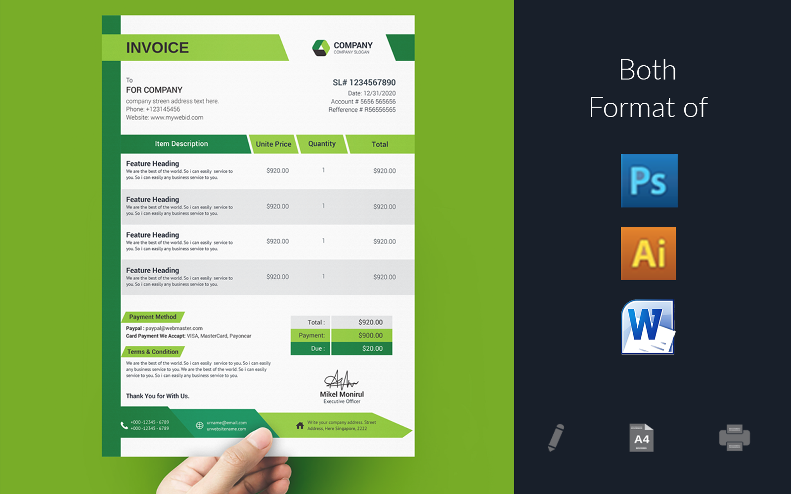 Company Product Sale Invoice