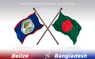 Belize versus Bangladesh Two Flags