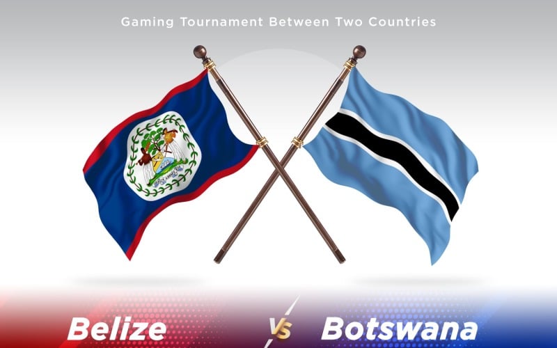 Belize versus Botswana Two Flags Illustration