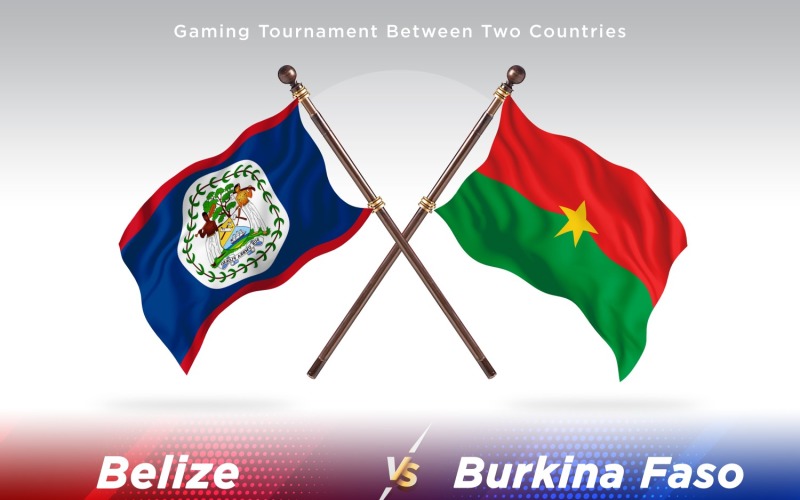 Belize versus Burkina Faso Two Flags Illustration