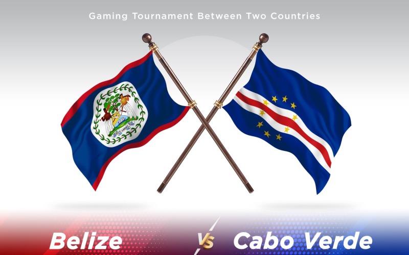 Belize versus Cabo Verde Two Flags Illustration