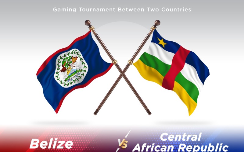 Belize versus central African republic Two Flags Illustration