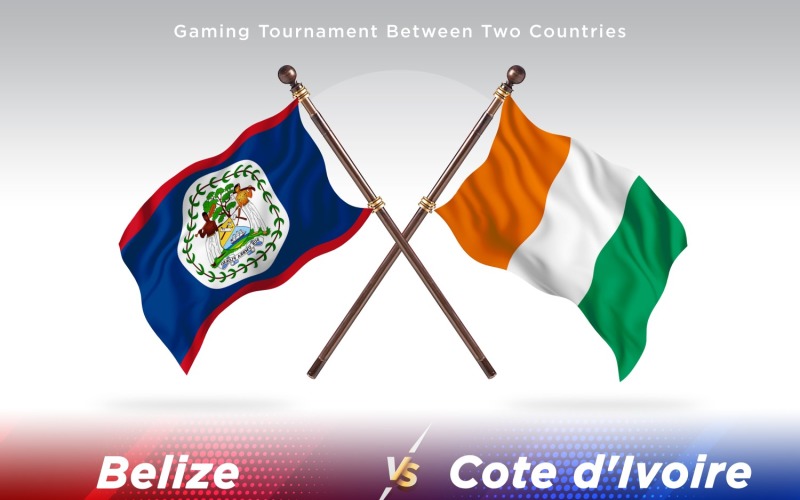 Belize versus cote d'ivoire Two Flags Illustration