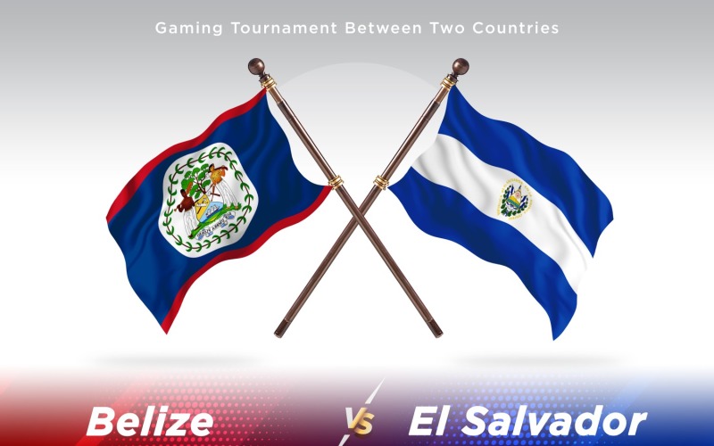 Belize versus el Salvador Two Flags Illustration