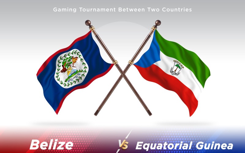 Belize versus equatorial guinea Two Flags Illustration
