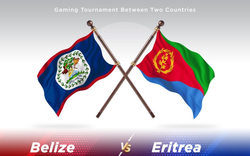 Belize versus Eritrea Two Flags Illustration