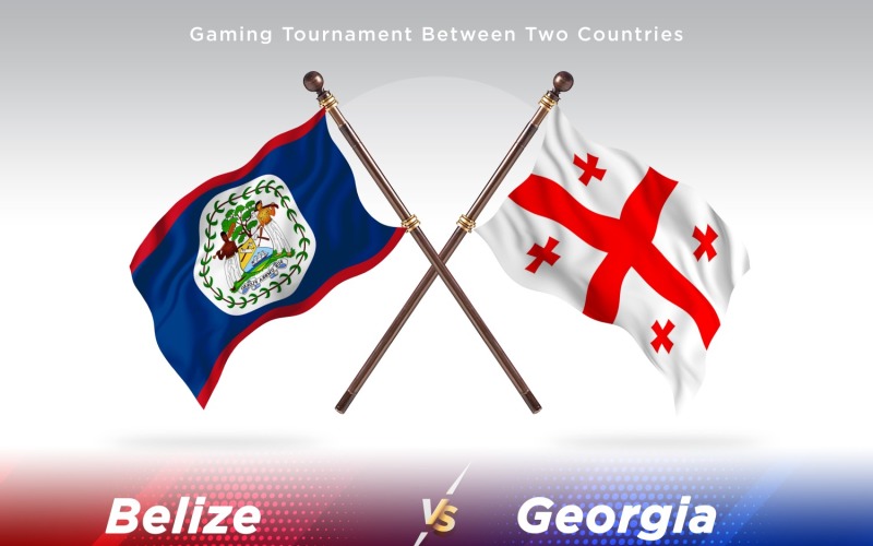 Belize versus Georgia Two Flags Illustration