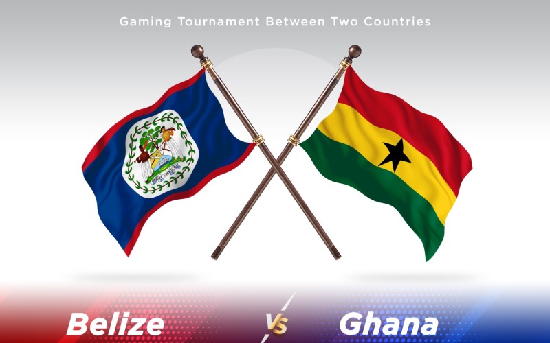 Belize versus Ghana Two Flags Illustration