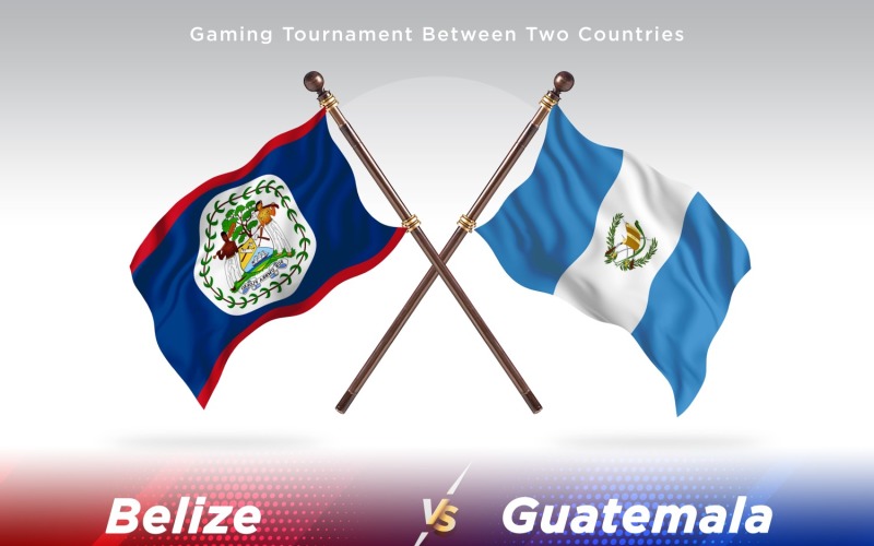Belize versus Guatemala Two Flags Illustration