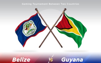 Belize versus Guyana Two Flags