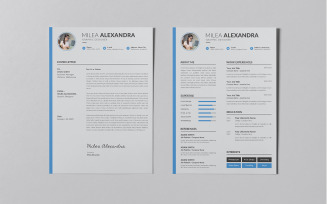 Minimalist Clean Resume CV/Set Corporate Identity Template