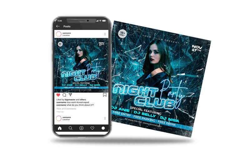 Night club party web banner Social Media