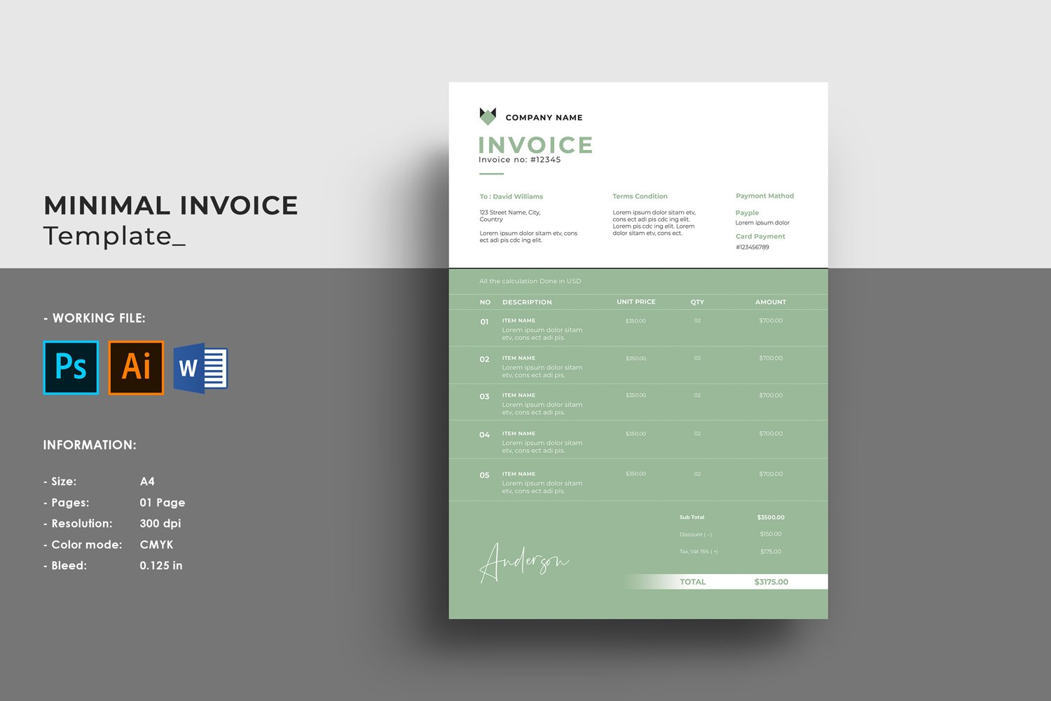 Kit Graphique #201166 Invoice Corporate Divers Modles Web - Logo template Preview