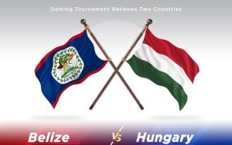 Belize versus Hungary Two Flags