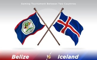 Belize versus Iceland Two Flags