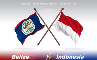 Belize versus Indonesia Two Flags