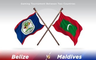 Belize versus Maldives Two Flags