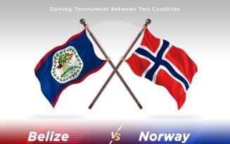 Belize versus Norway Two Flags