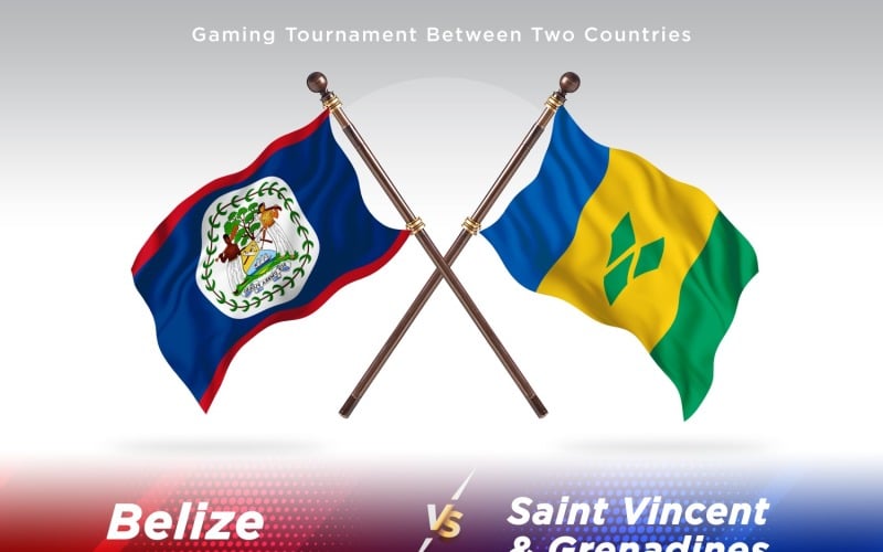 Belize versus saint Vincent and the grenadines Two Flags Illustration