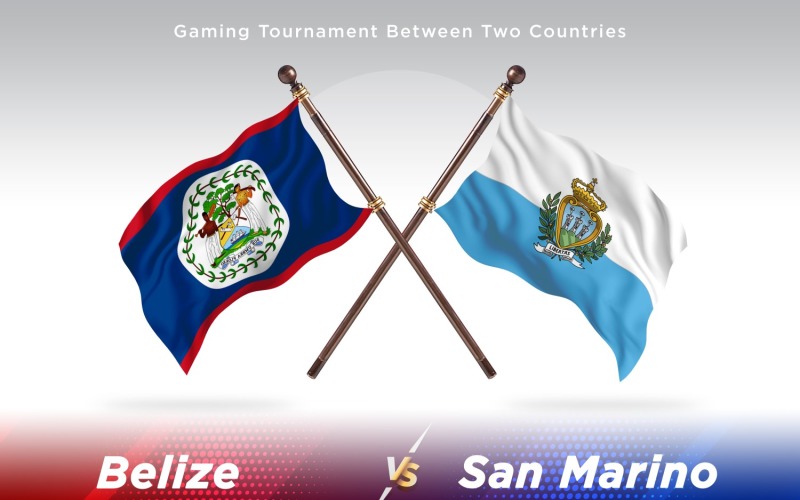 Belize versus san Marino Two Flags Illustration