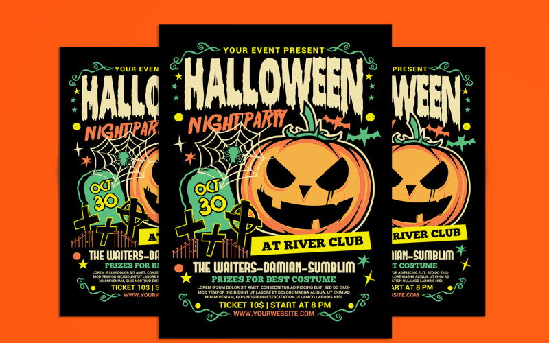 Halloween Night Party Flyer Corporate Identity