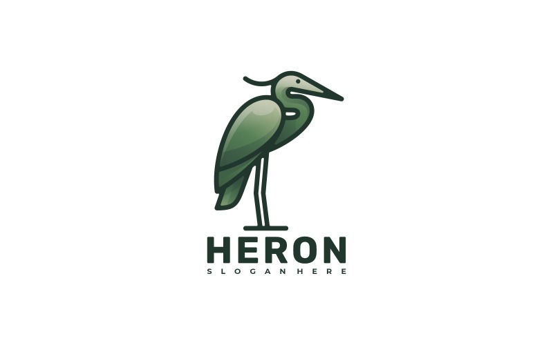 Heron Gradient Mascot Logo Logo Template