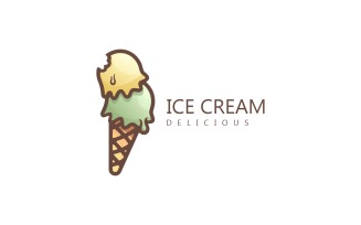 Ice Cream Simple Mascot Logo