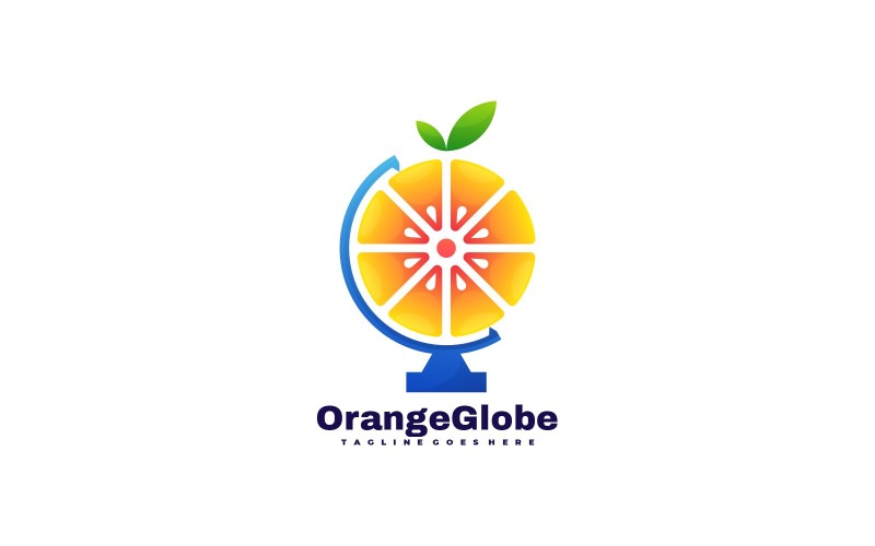 Orange Globe Gradient Logo Logo Template