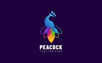 Peacock Gradient Colorful Logo Templates