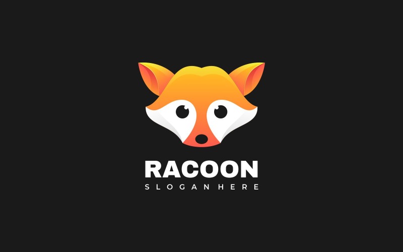 Raccoon Head Gradient Logo Logo Template