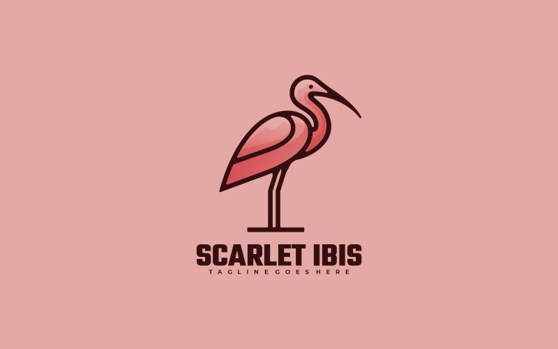 Scarlet Ibis Gradient Mascot Logo Logo Template